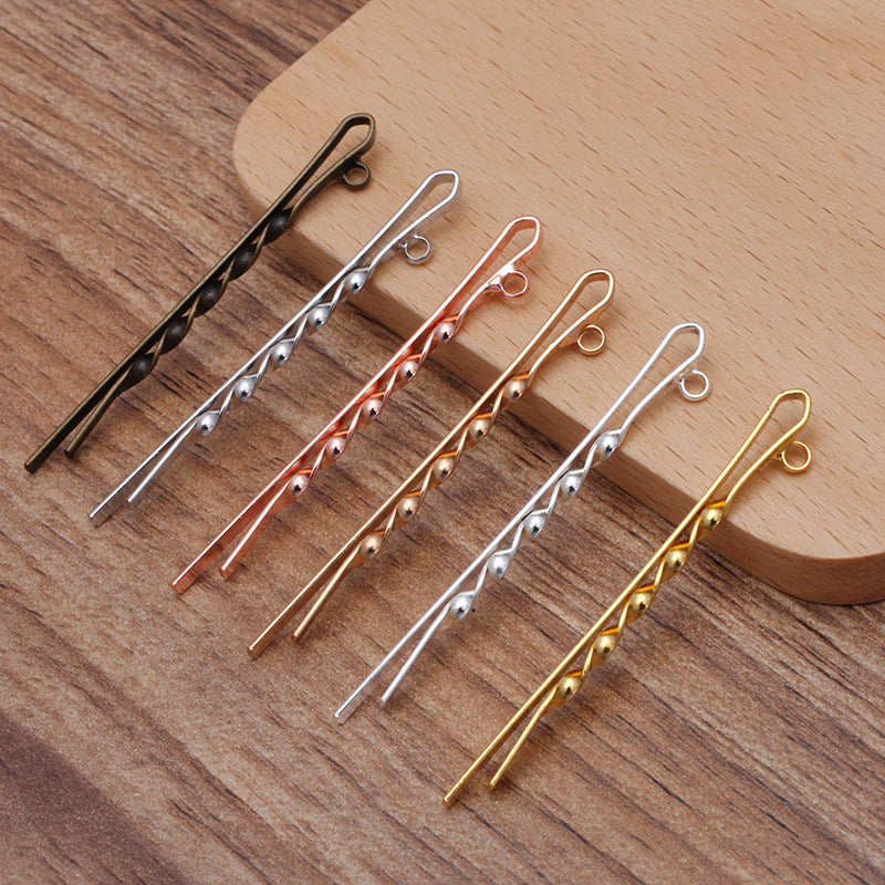 50pcs Hair Pins, Brass Bobby Pin with Ring, DIY Hairpin Hair Pins, Jewelry Vintage Blank Hairpin