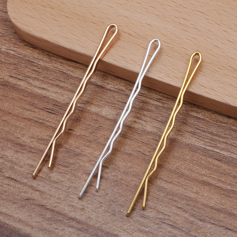 100pcs Hair Pins, Brass Bobby Pin with Ring, DIY Hairpin Hair Pins, Jewelry Vintage Blank Hairpin
