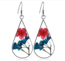 Handmade resin dried flower earrings