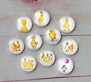 Handmade Round Photo Glass Cabochon animal duck A262