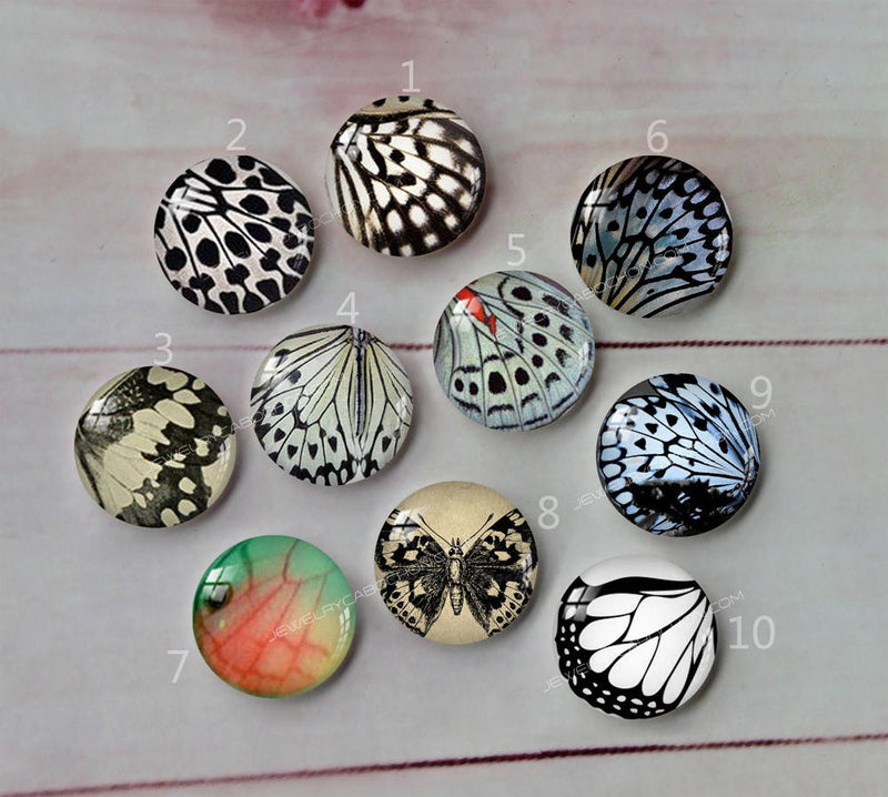 Handmade Round Photo Glass Cabochon animal butterfly a275