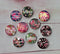 Handmade Round Photo Glass cabochon flower a283