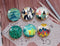 Handmade Round Photo Glass Cabochon geometric A316