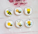 Handmade Round Photo Glass Cabochon Cartoon honey A337