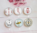 Handmade Round Photo Glass Cabochon honey A344