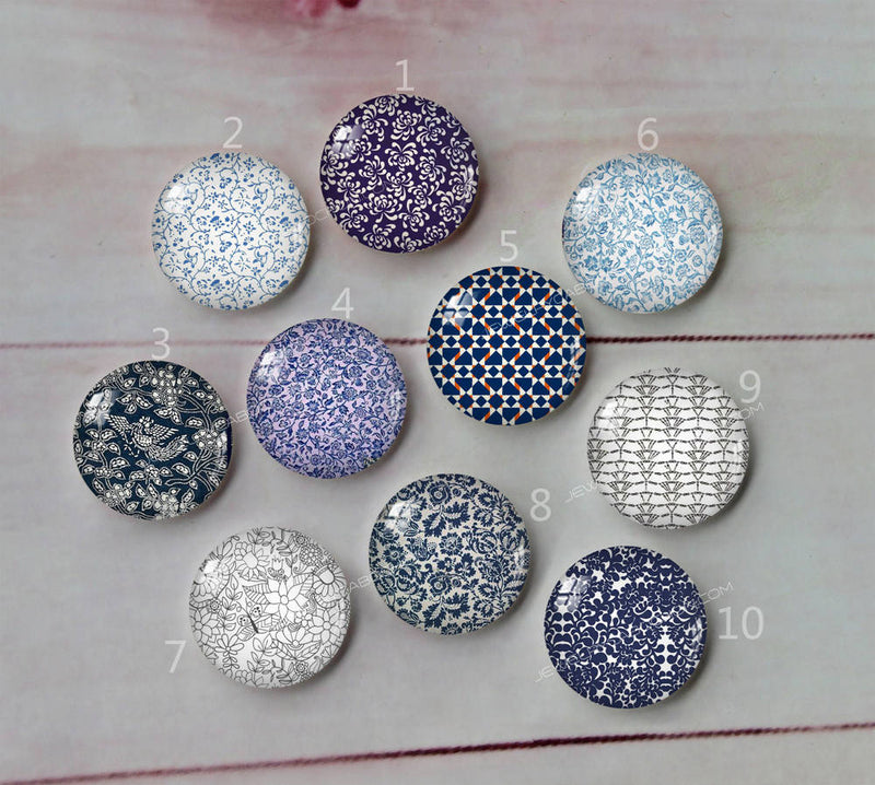 Handmade Round Photo Glass Cabochon Pattern A387