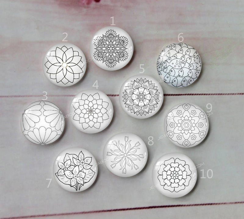 Handmade Round Photo Glass Cabochon Pattern A389
