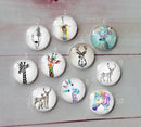 Handmade Round Photo Glass Cabochon animal giraffe A425