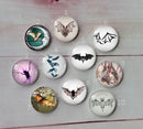 Handmade Round Photo Glass Cabochon animal bat A436