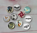 Handmade Round Photo Glass Cabochon animal bat A438