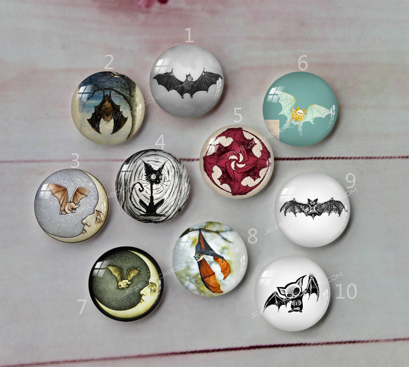 Handmade Round Photo Glass Cabochon animal bat A438