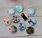 Handmade Round Photo Glass Cabochon geometric A448