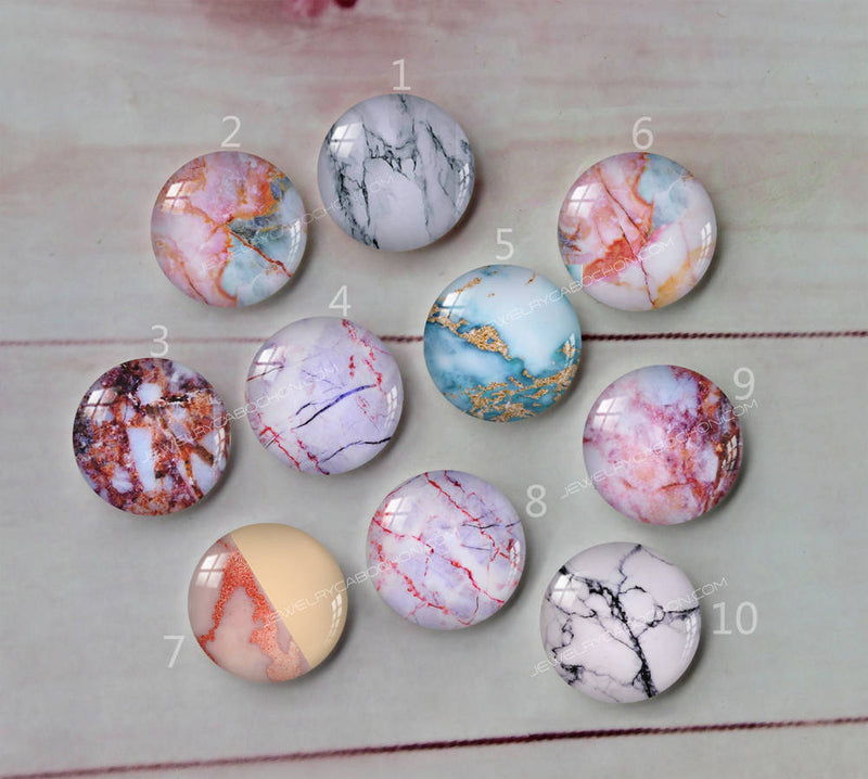 Handmade Round Photo Glass Cabochon Texture A449
