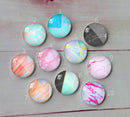 Handmade Round Photo Glass Cabochon Texture A451