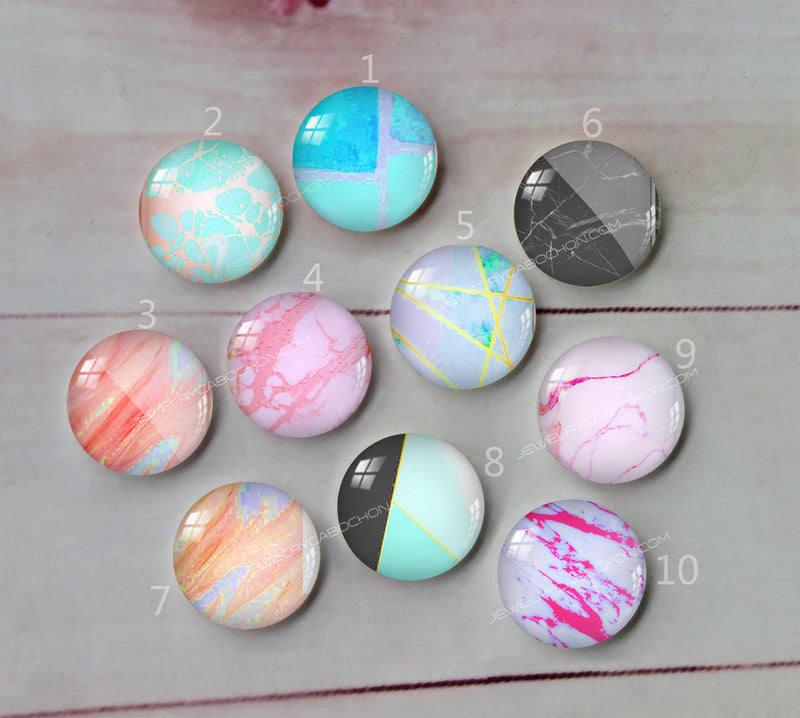 Handmade Round Photo Glass Cabochon Texture A451