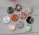 Handmade Round Photo Glass Cabochon Pattern flower a473