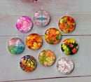 Handmade Round Photo Glass Cabochon Pattern flower A474