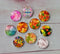 Handmade Round Photo Glass Cabochon Pattern flower A474