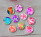 Handmade Round Photo Glass Cabochon Pattern Leaves A479
