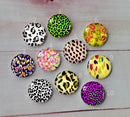 Handmade Round Photo Glass Cabochon Streaks A499
