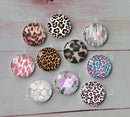 Handmade Round Photo Glass Cabochon Streaks A500