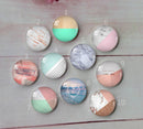 Handmade Round Photo Glass Cabochon geometric A511
