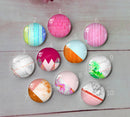 Handmade Round Photo Glass Cabochon geometric A518