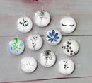 Handmade Round Photo Glass Cabochon flower A521