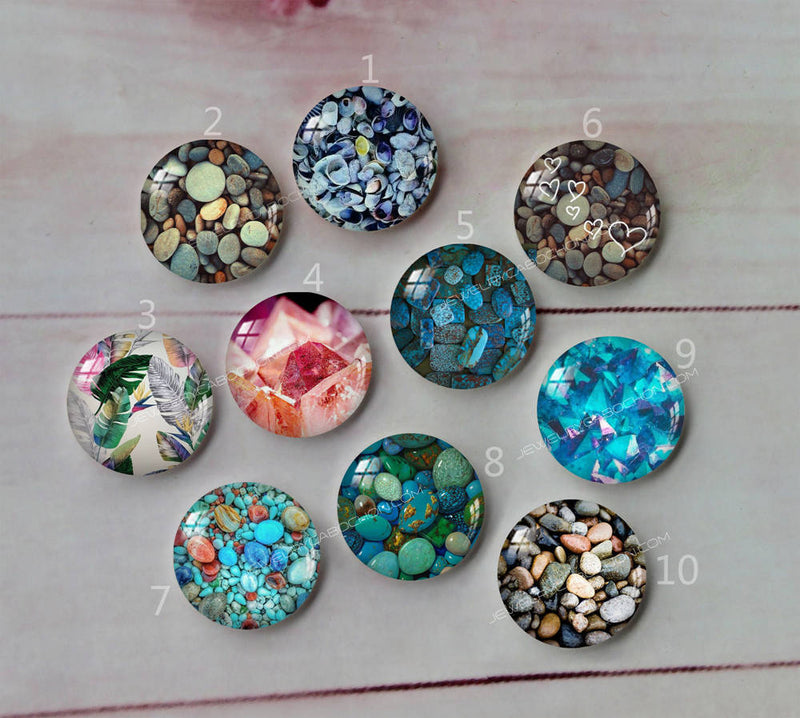 Handmade Round Photo Glass Cabochon A523
