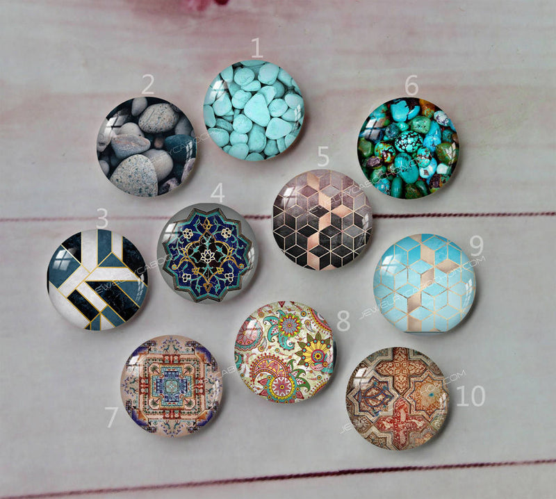 Handmade Round Photo Glass Cabochon A531