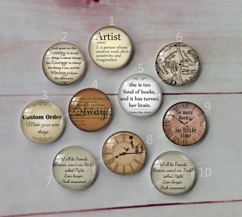 Handmade Round Photo Glass Cabochon A577