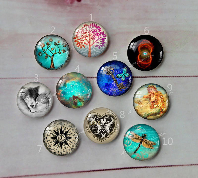 Handmade Round Photo Glass Cabochon A581