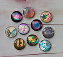 Handmade Round Photo Glass Cabochon A582