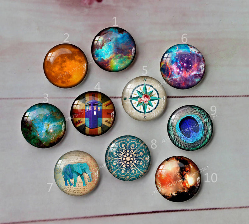 Handmade Round Photo Glass Cabochon A585