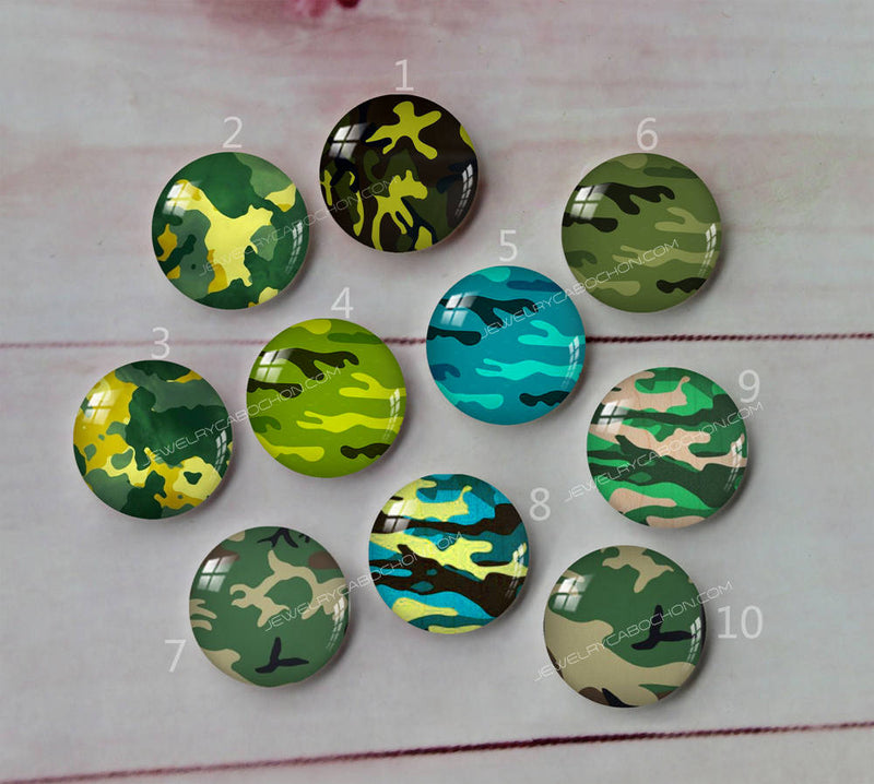 Handmade Round Photo Glass Cabochon A597