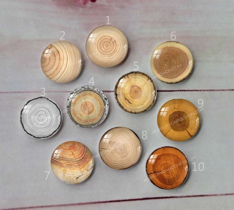 Handmade Round Photo Glass Cabochon Tree pattern A629