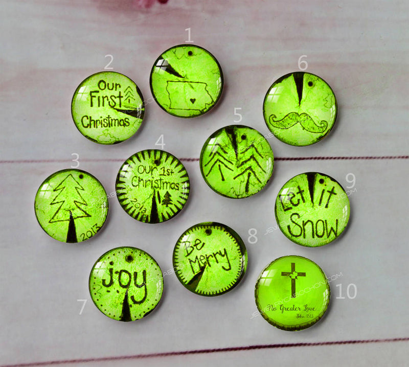 Handmade Round Photo Glass Cabochon A632