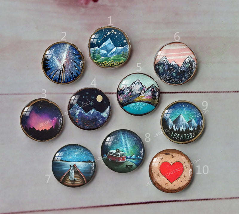 Handmade Round Photo Glass Cabochon A642