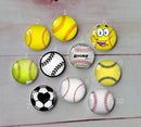 Handmade Round Photo Glass Cabochon baseball A668