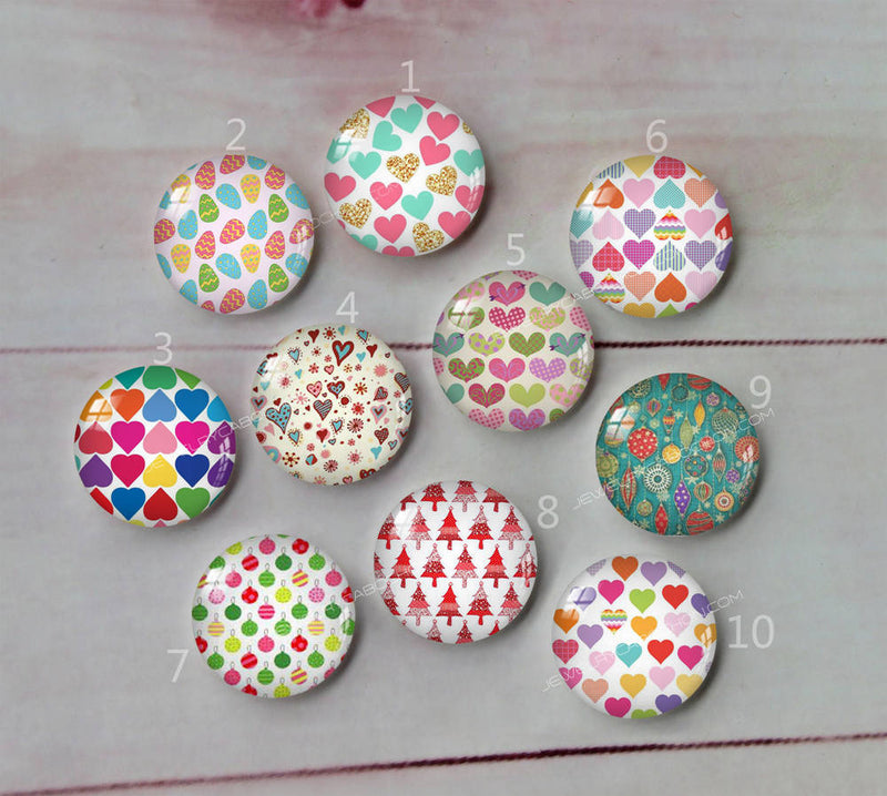 Handmade Round Photo Glass Cabochon geometric A673