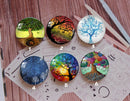 Handmade Round Photo Glass Cabochon plant tree 876