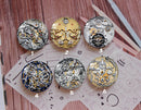 Handmade Round Photo Glass Cabochon mechanical gear 885