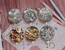 Handmade Round Photo Glass Cabochon mechanical gear 888