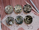 Handmade Round Photo Glass Cabochon mechanical gear 890