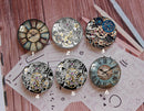 Handmade Round Photo Glass Cabochon mechanical gear 892