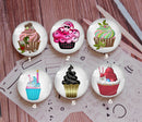 Handmade Round Photo Glass Cabochon cake 920