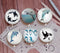 Handmade Round Photo Glass Cabochon Animal dolphin 925
