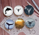 Handmade Round Photo Glass Cabochon Animal dolphin 927