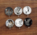 Handmade Round Photo Glass Cabochon Animal bird 959