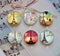 Handmade Round Photo Glass Cabochon Iron tower 972
